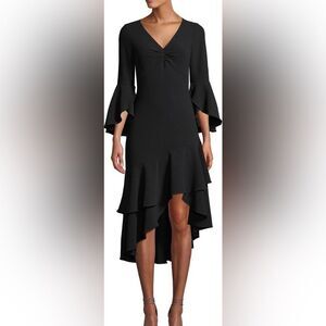 Shoshanna black dress‎ asymmetrical tiered size 8 NYE cocktail special event